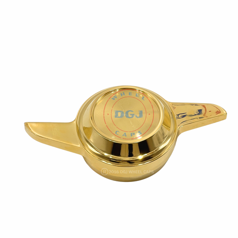 Single (Left) 2 Bar Cut Gold Knock-Off Spinner for Lowrider Rims