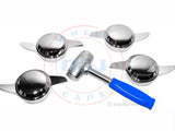 2 Bar Chrome Smooth Knock-Offs Spinners and Blue Lead Hammer Set (M)