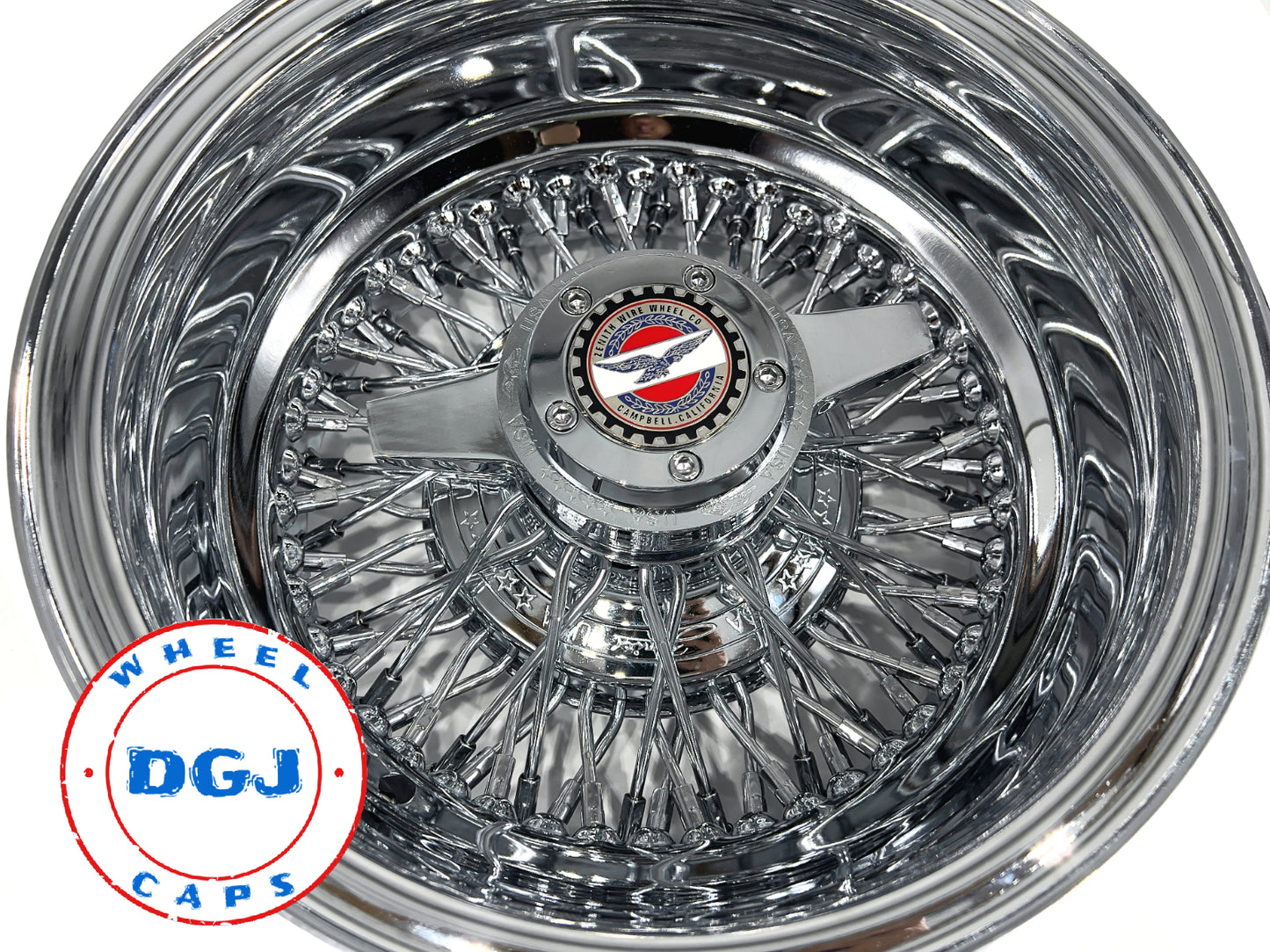 13x7 Zenith Style Rev 72 Spokes Cross Lace All Chrome Lowrider Wire Wheel Rims