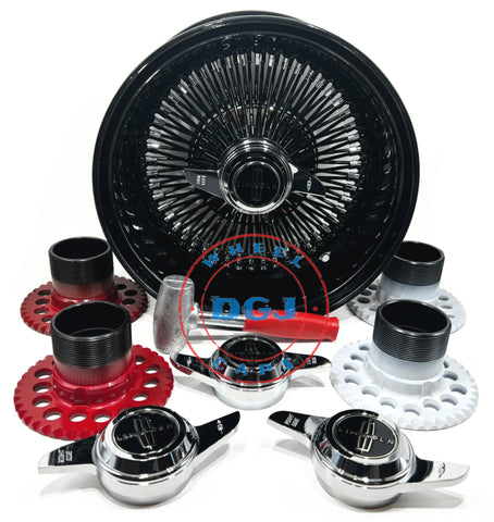 13x7 Rev Black Spokes & Dish w/ Chrome Nipples & Hub Lowrider Wire Wheel Rims