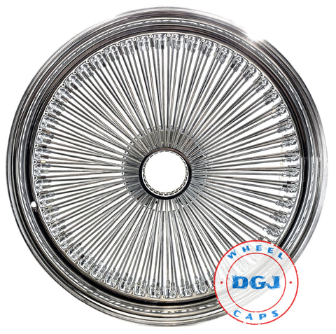 SINGLE 22x8 Standard 150 Spokes All Chrome Lowrider Wire Wheel