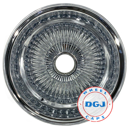 15x10 Reverse 100 Spokes All Chrome Lowrider Wire Wheel Rims