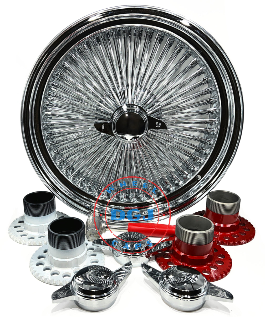 20x8 Standard 150 Spokes All Chrome Lowrider Wire Wheels