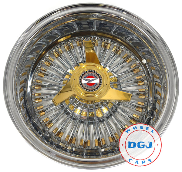 DGJ WHEEL 14x7 Rev 72 Straight Gold Nipples & Hub Ring 