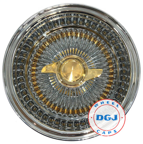 DGJ WHEEL 13x7 Rev 100 Spoke Gold Nipples & Hub Ring Lowrider Wire Wheels