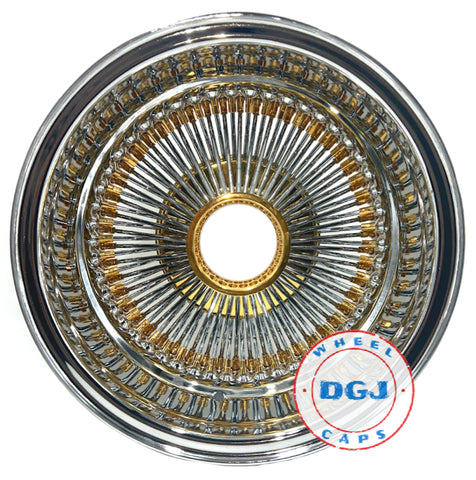 13x7 Zenith Style Rev 100 Spoke All Gold Lowrider Wire Wheel Rims – DGJ  Wheel Caps