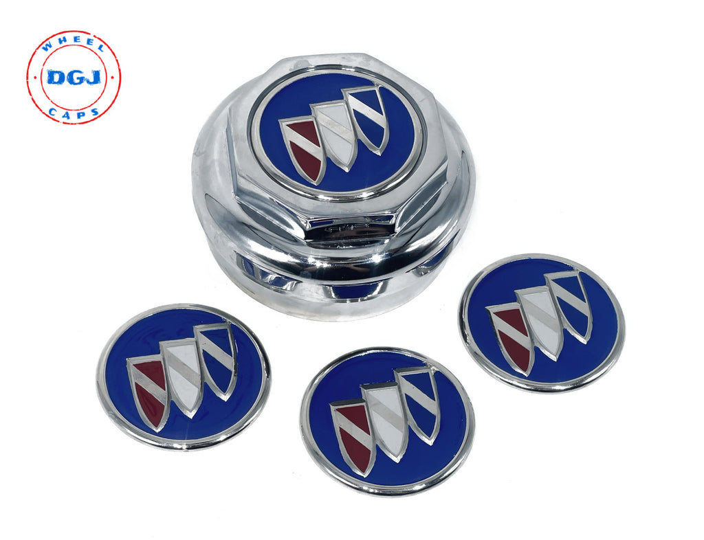 Buick Chrome Lowrider Wire Wheel Metal Chips Emblems Size 2.25