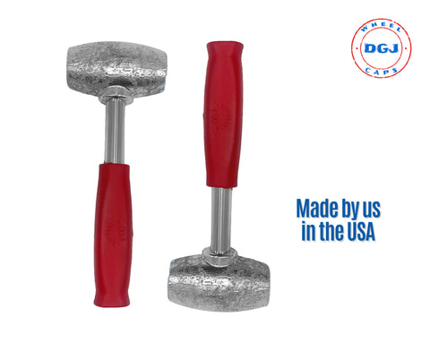 2 Red Grip Wire Wheel Knockoff Lead Hammers 4.5 lbs Each