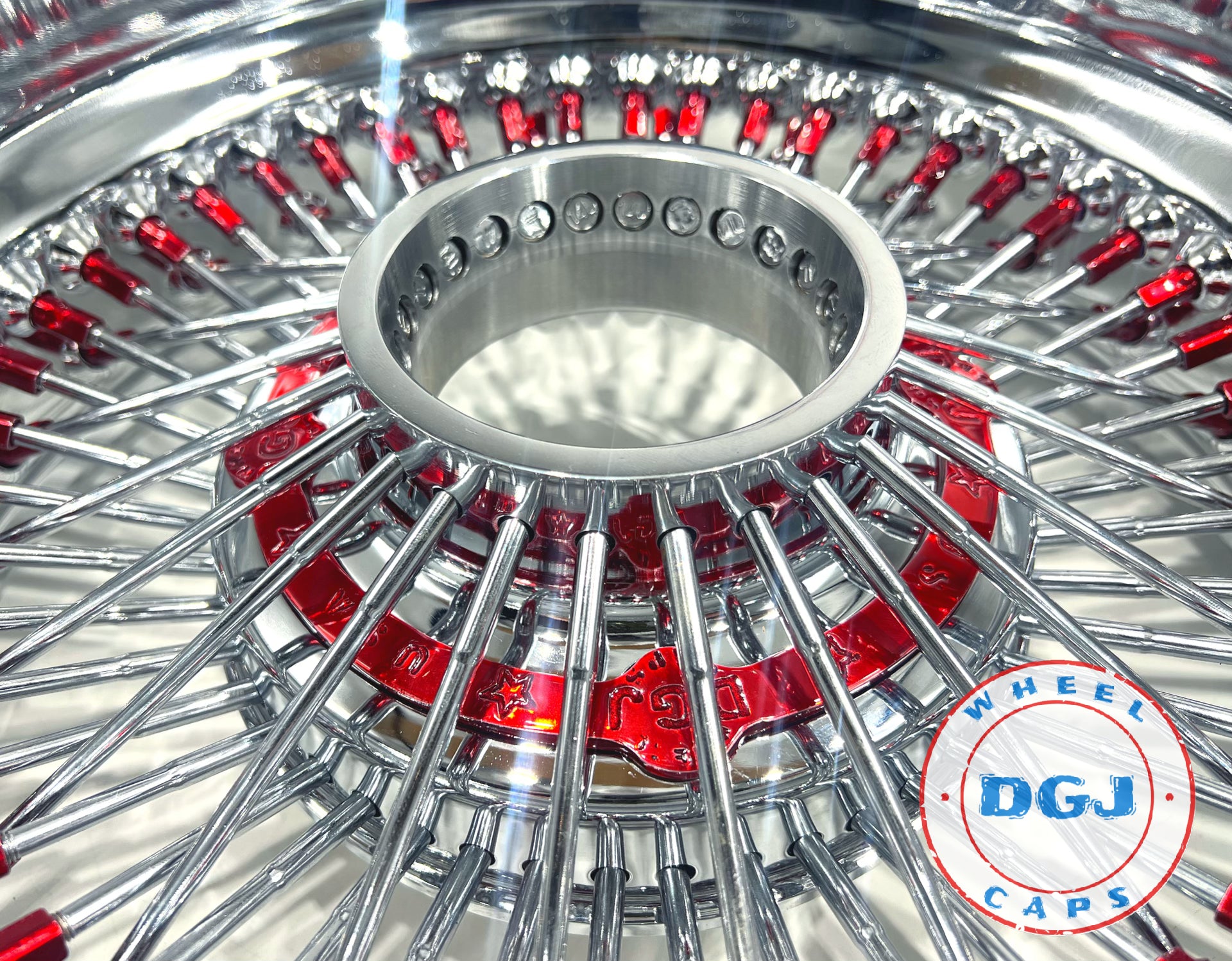 DGJ 14x7 Rev 72 Straight Lace Candy Red Nip & Hub Ring