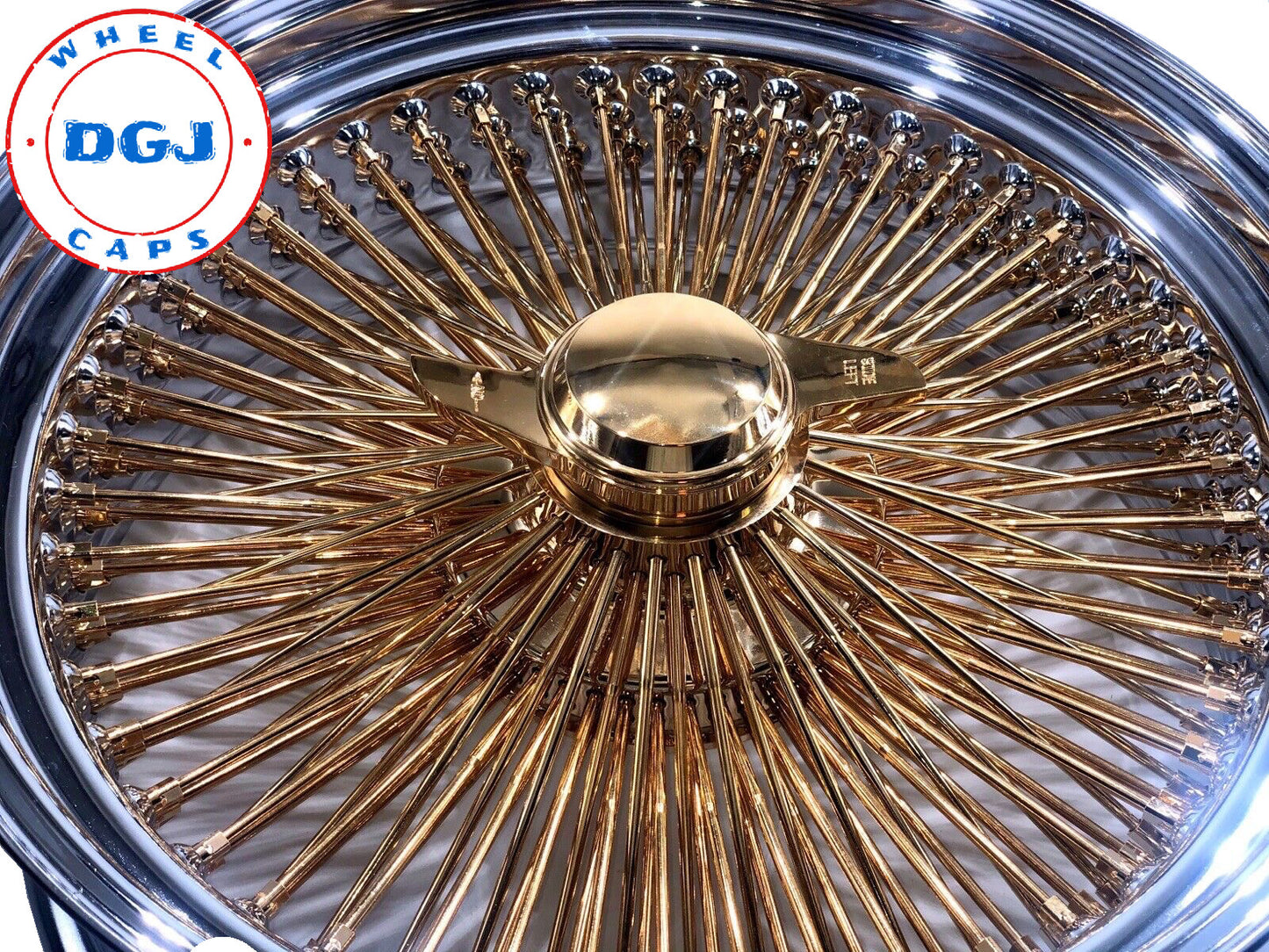 20x8 Standard 150 Spokes Center Gold Lowrider Wire Wheel Rims