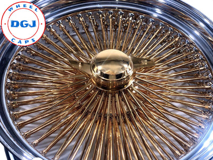 22x8 Standard 150 Spokes Center Gold Lowrider Wire Wheel Rims