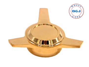 Single (Left) 3 Bar Cut Straight Gold Knock-Off Spinner for Lowrider Wire Wheel