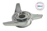 DAMAGED Single (Left) 3 Bar Hex Cut Superswept Chrome Knock-Off Spinner for Lowrider Wire Wheel (Copy)