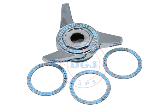 Superswept Zenith Baby Blue on Chrome Rings for Lowrider Wire Wheel Knockoffs