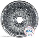 DGJ 14x7 Rev 72 Straight Lace All Chrome Lowrider Wire Wheel Rims