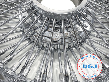 DGJ 13x7 Rev 72 Straight Lace All Chrome Lowrider Wire Wheel Rims