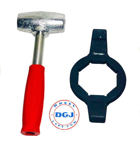 4Lb Red Grip Lead Hammer and 8 Side Hex Tool Wrench Set