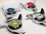 3 Bar Chrome Cut Knock-Offs Spinners for Lowrider Wire Wheels