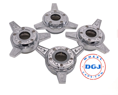 3 Bar Zenith Engraved Locking Style Chrome Cut Knock-Offs Spinners