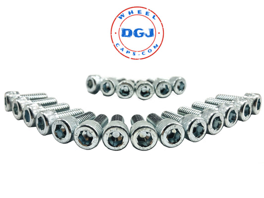 Set of 20 Chrome Locking Nut Screws Set For Lowrider Wire Wheels