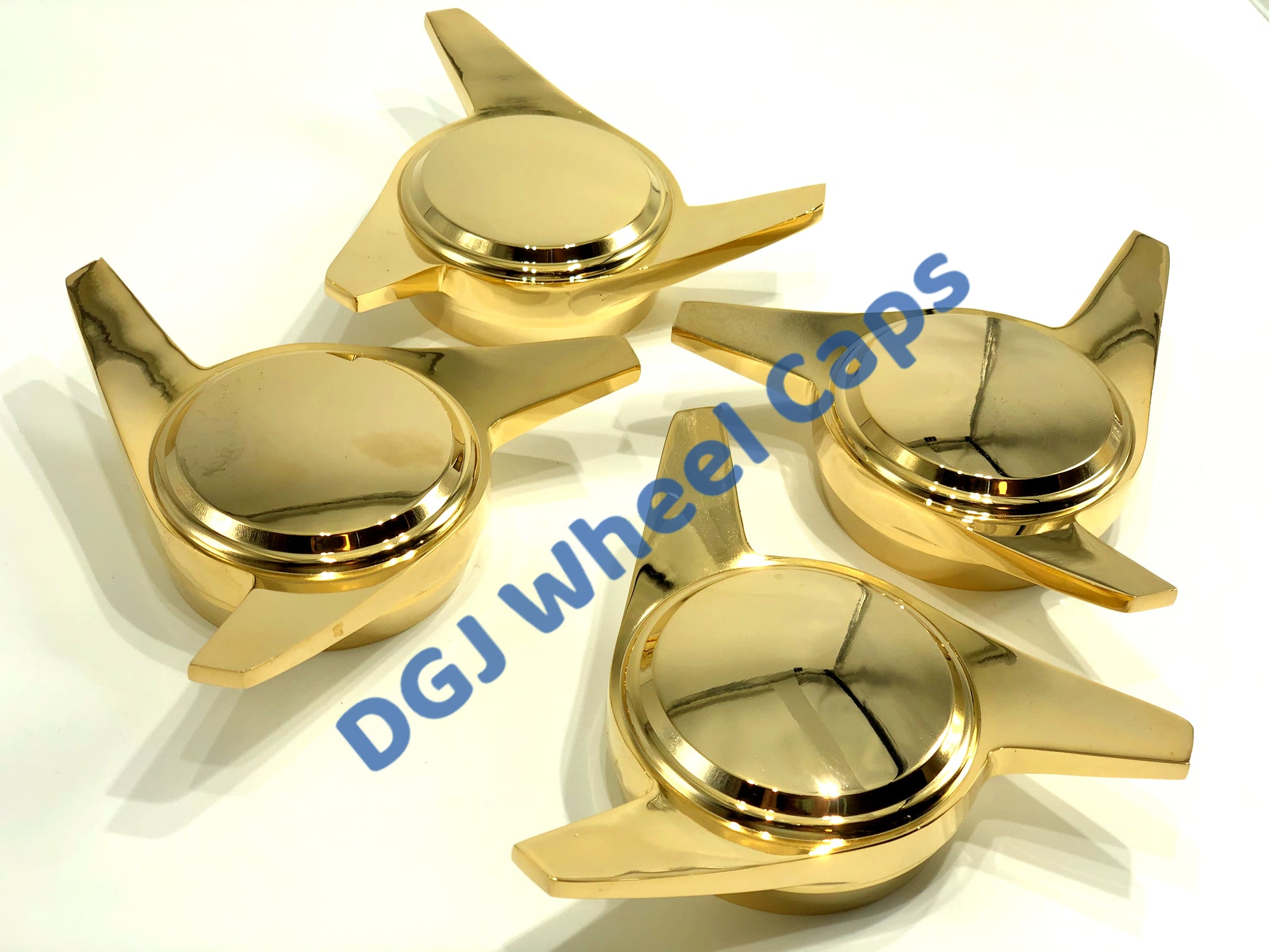 3 Bar Gold Smooth Knock-Offs Spinners for Lowrider Wire Wheels