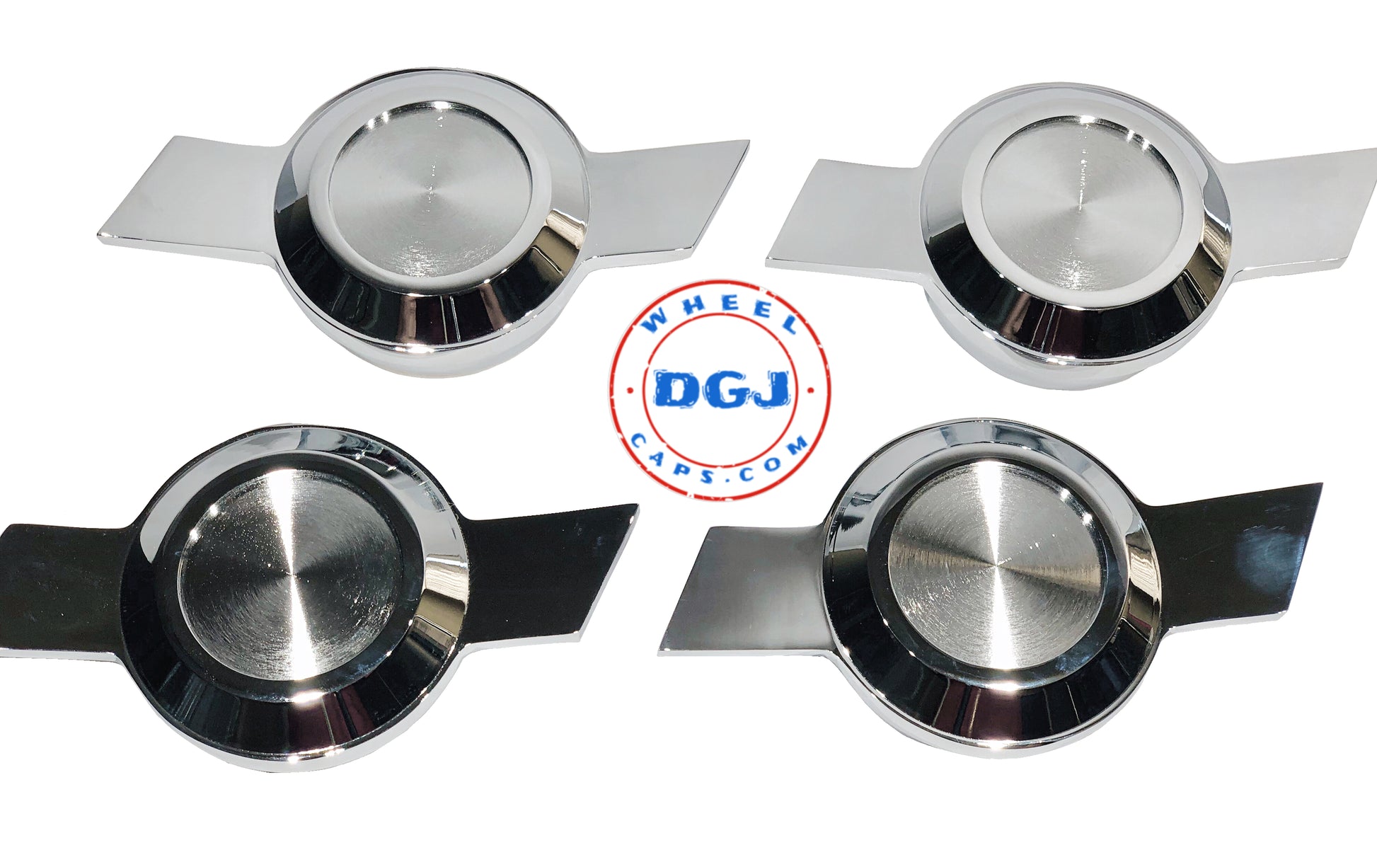 Chevy Type Bowtie Chrome Cut Knock-Offs Spinners for Lowrider Wire Wheels