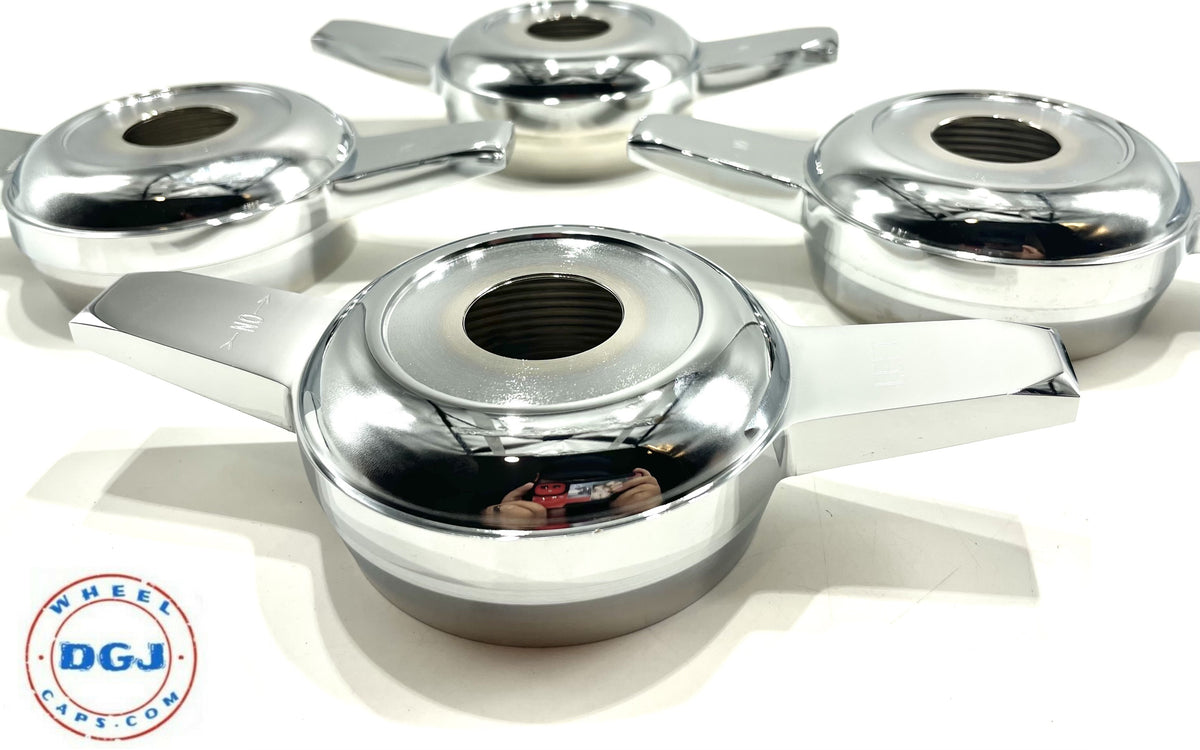 Coprimozzi Cromati Zenith Cut Incisi Per Cerchi A Raggi Lowrider - Spinners Per Auto Personalizzate