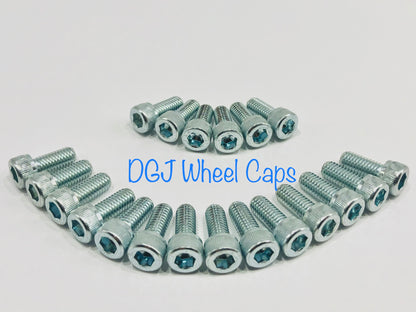 Set of 20 Chrome Locking Nut Screws Set For Lowrider Wire Wheels