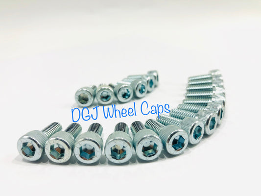 Set of 20 Chrome Locking Nut Screws Set For Lowrider Wire Wheels
