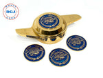 Cadillac Gold Lowrider Wire Wheel Metal Chips Emblems Size 2.25"