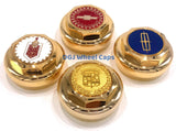 Hex Cut Gold Knock-offs Spinners for Lowrider Wire Wheels