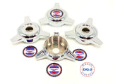 Zenith Old School 3 Bar Cut Chrome Knock-Offs Spinners Caps