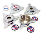 Zenith Old School 3 Bar Cut Chrome Knock-Offs Spinners Caps