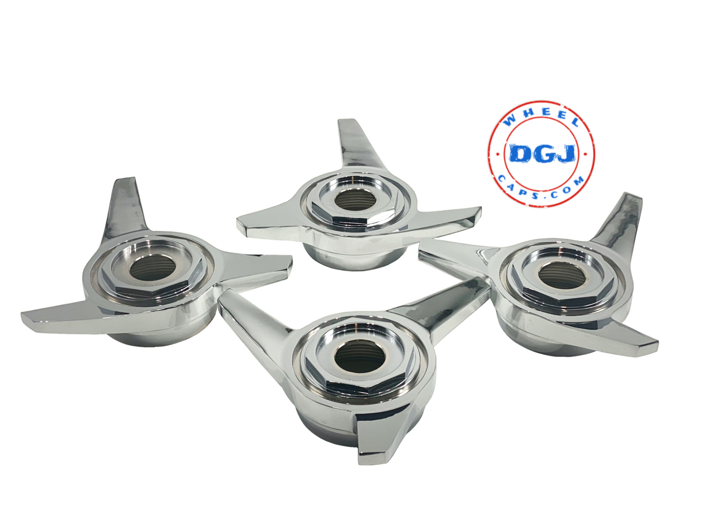 3 Bar Hex Cut Superswept Chrome Knock-Off Spinner