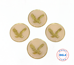 Cream on Gold Plastic Eagle Lowrider Wire Wheel Chips Emblems Size 2.25