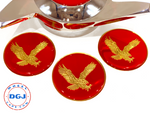 Orange Red Plastic Eagle Lowrider Wire Wheel Chip Emblems Size 2.25