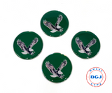 Green on Chrome Plastic Eagle Lowrider Wire Wheel Chips Emblems Size 2.25