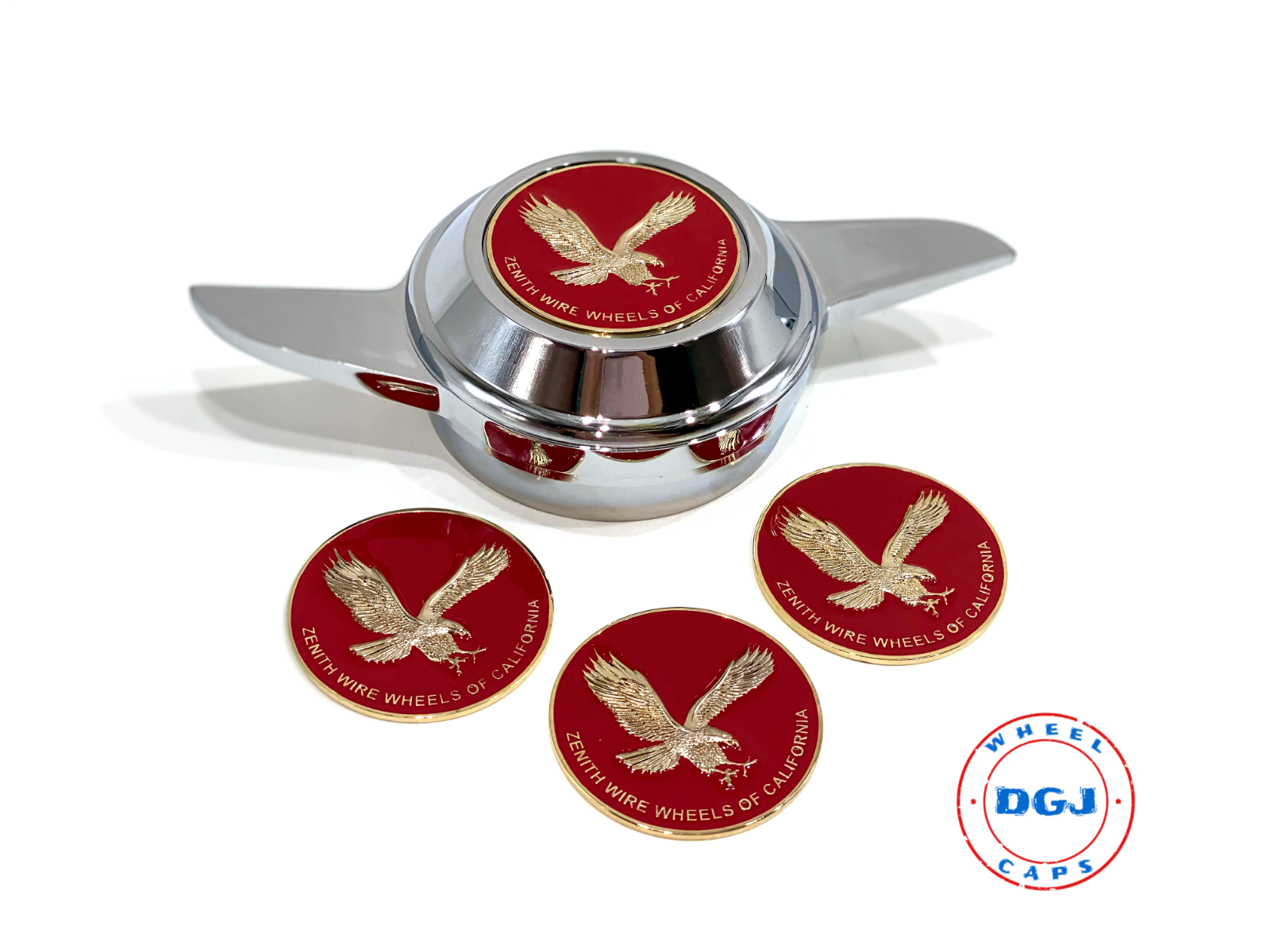 Zenith Eagle Gold Lowrider Wire Wheel Metal Chips Emblems Size