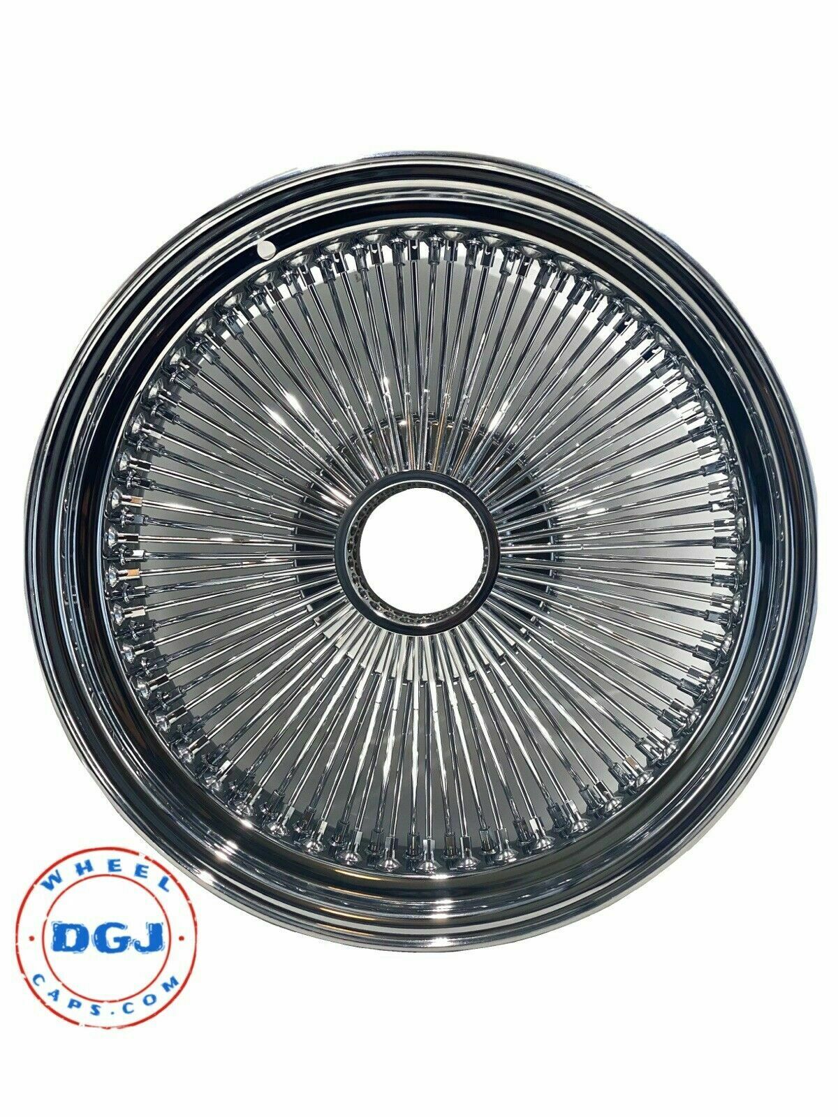 Single 14x7 All Chrome 100 Spoke Reverse Lowrider Wire Wheel Rim