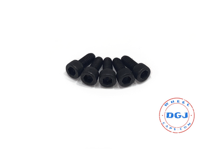 Set of 5 Black Locking Nut Screws Set For Lowrider Wire Wheels