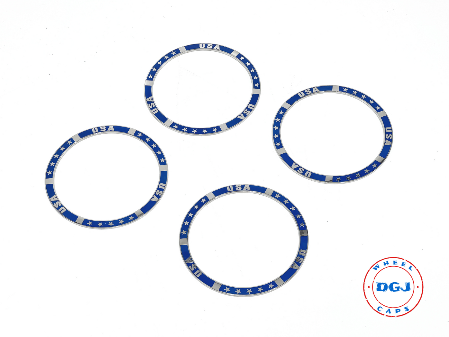 ロニコー Zenith Style Locking Blue on Chrome Rings for Lowrider Wire