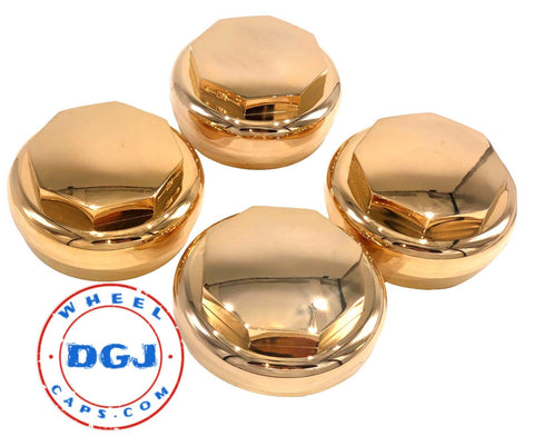 Hex Smooth Gold Knock-offs Spinners for Lowrider Wire Wheels