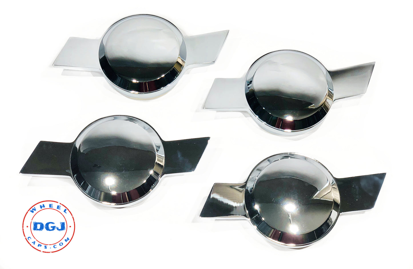 Chevy Type Bowtie Chrome Smooth Knock-Offs Spinners
