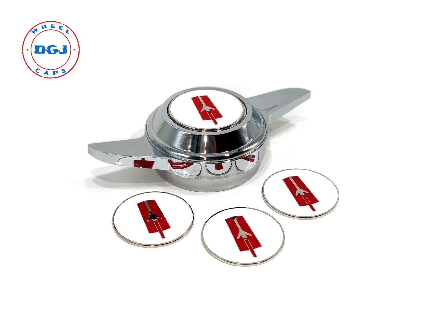 Oldsmobile Chrome Lowrider Wire Wheel Metal Chips Emblems Size 2.25
