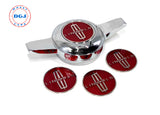 Lincoln Chrome Lowrider Wire Wheel Metal Chips Emblems Size 2.25