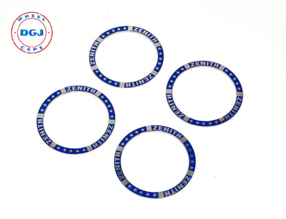 Superswept Zenith Blue on Chrome Rings for Lowrider Wire Wheel Knockoffs