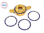 Zenith Style Locking Blue on Gold Rings for Lowrider Wire Wheels Knockoffs