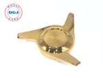 3 Bar Cut Gold Knock-Off Spinner Caps for Lowrider Wire Wheels (M)