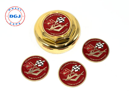 Impala Gold Lowrider Wire Wheel Metal Chips Emblems Size 2.25