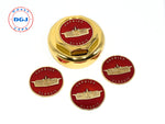 Caprice Gold Lowrider Wire Wheel Knock-Off Metal Chips Emblems Size 2.25
